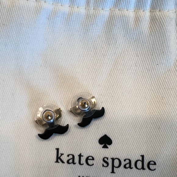 Pre-owned excellent condition Kate Spade mustache/glasses earrings - Picture 2 of 4